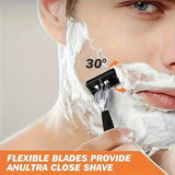 Darrahopens Health & Beauty > Shaving & Hair Removal > Shaving & Grooming 2-Pack 6-Layer Manual Razor with 36 Replacement Blades – Ultra-Close Shave for Men, Stainless Steel Handle with One-Click Blade Change