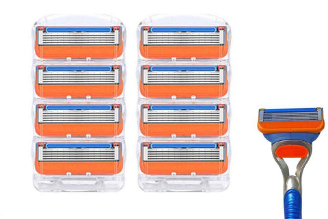 Darrahopens Health & Beauty > Shaving & Hair Removal > Shaving & Grooming 2 Sets of 4 Pcs Replacement 5 Blades Razor Blades for Men Razor Refills for Gillette