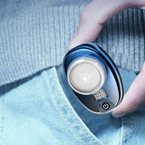 Darrahopens Health & Beauty > Shaving & Hair Removal > Shaving & Grooming 2pcs Mini Shaver Portable Electric Shaver Upgrade Rechargeable Pocket Razor for Men -Blue and Silver