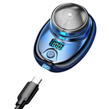 Darrahopens Health & Beauty > Shaving & Hair Removal > Shaving & Grooming 2pcs Mini Shaver Portable Electric Shaver Upgrade Rechargeable Pocket Razor for Men -Blue and Silver