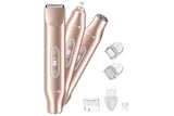 Darrahopens Health & Beauty > Shaving & Hair Removal > Shaving & Grooming 3-in-1 Electric Shaver Nose Hair Trimmer for Face Body Bikini Underarm and Legs - Gold