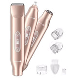 Darrahopens Health & Beauty > Shaving & Hair Removal > Shaving & Grooming 3-in-1 Electric Shaver Nose Hair Trimmer for Face Body Bikini Underarm and Legs - Rose Gold