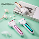 Darrahopens Health & Beauty > Shaving & Hair Removal > Shaving & Grooming 3-in-1 Ladies Electric Epilator, Shaver & Callus Remover with LED Display - Rechargeable & Waterproof(Gold)