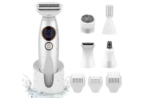 Darrahopens Health & Beauty > Shaving & Hair Removal > Shaving & Grooming 5 in 1 Lady Shavers for Women Bikini Trimmer with LED Display for Underarm Legs