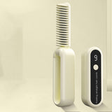 Darrahopens Health & Beauty > Shaving & Hair Removal > Shaving & Grooming Beige Portable Foldable Cordless Hair Straightener Comb - 2-in-1 Ionic Styling for Smooth, Frizz-Free Hair