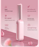 Darrahopens Health & Beauty > Shaving & Hair Removal > Shaving & Grooming Beige Portable Foldable Cordless Hair Straightener Comb - 2-in-1 Ionic Styling for Smooth, Frizz-Free Hair