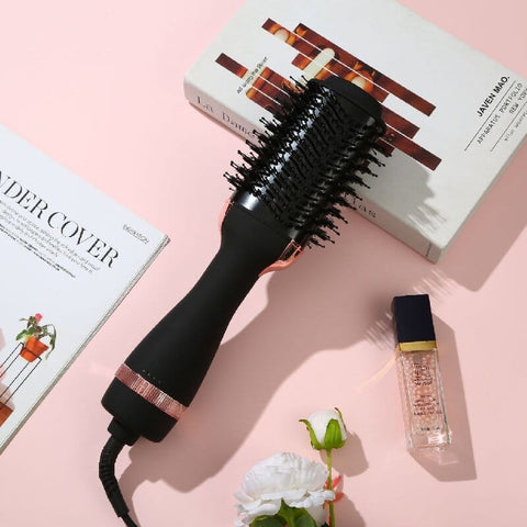 Darrahopens Health & Beauty > Shaving & Hair Removal > Shaving & Grooming Black 1000W Professional Hot Air Brush with 3-Temperature & 2-Speed Control – Dual Voltage Hair Styler for Smooth, Voluminous Blowouts