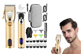 Darrahopens Health & Beauty > Shaving & Hair Removal > Shaving & Grooming Cordless Hair Clippers for Men Trimmers Set and Barber Clippers for Haircut Beard Trimmer Kit with LCD Display Rechargeable -Gold