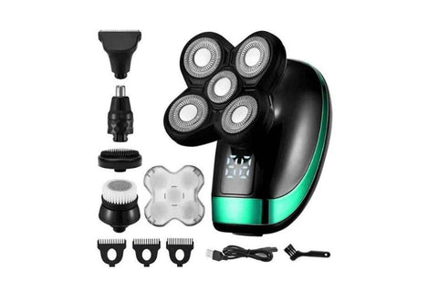 Darrahopens Health & Beauty > Shaving & Hair Removal > Shaving & Grooming Detachable Head Shavers for Men 5 in 1 Electric Waterproof Digital Display Razor Wet/Dry Bald Head Shavers