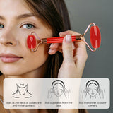 Darrahopens Health & Beauty > Shaving & Hair Removal > Shaving & Grooming Double Green Dual-Head Resin Facial Roller and Heart-Shaped Gua Sha Set for Home SPA Skincare and Face Neck Massage