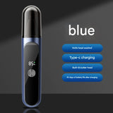 Darrahopens Health & Beauty > Shaving & Hair Removal > Shaving & Grooming Electric Nose & Ear Hair Trimmer - USB-C Rechargeable, LED Display, Washable 360deg Head, Low Noise(blue)
