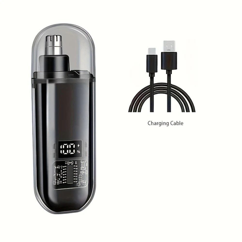 Darrahopens Health & Beauty > Shaving & Hair Removal > Shaving & Grooming Electric nose hair trimmer, fashionable mini portable, wireless USB charging, suitable for both men and women, super easy-to-use nose hair trimmer.black