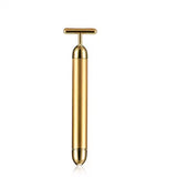 Darrahopens Health & Beauty > Shaving & Hair Removal > Shaving & Grooming Gold Electric T-Shape Facial Massage Bar Waterproof Gold Tone Beauty Roller for Daily Skincare and High Frequency Vibration