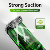 Darrahopens Health & Beauty > Shaving & Hair Removal > Shaving & Grooming Green Beard & Hair Trimmer with Strong Vacuum Suction and Digital Display - Waterproof Rechargable Electric Clipper