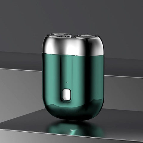 Darrahopens Health & Beauty > Shaving & Hair Removal > Shaving & Grooming Green Portable Mini Electric Shaver with Dual Floating Heads IPX6 Waterproof Rechargeable Travel Razor for Men for Grooming and Business Trips