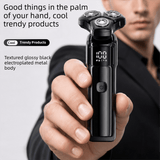 Darrahopens Health & Beauty > Shaving & Hair Removal > Shaving & Grooming Men's 3-Head Electric Rotary Shaver Deluxe Set - Type-C Rechargeable LCD Grooming Kit with Charging Base for Daily Beard Care, Bathroom, Home, Business Trips and Travel Use In Australia - Darrahopens