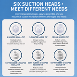 Darrahopens Health & Beauty > Shaving & Hair Removal > Shaving & Grooming Microbubble Oxygen Hydration Facial Pore Cleanser and Blue Silicone Scalp Massage Scrubber Set with Waste Separation Design, 3 Level Vacumn Suction and 6 Replaceable Heads - Full Body Care Routine for Face Pore Cleaning and Scalp Massage