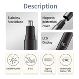 Darrahopens Health & Beauty > Shaving & Hair Removal > Shaving & Grooming Nose and Ear Hair Trimmer for Men - Rechargeable Eyebrow Face Shaver - Nasal Hair Clippers 3 in 1 Painless Eye Brow Facial Hair Beard Razor for Sideburns Dual-edge