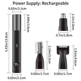 Darrahopens Health & Beauty > Shaving & Hair Removal > Shaving & Grooming Nose and Ear Hair Trimmer for Men - Rechargeable Eyebrow Face Shaver - Nasal Hair Clippers 3 in 1 Painless Eye Brow Facial Hair Beard Razor for Sideburns Dual-edge