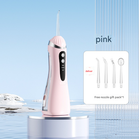 Darrahopens Health & Beauty > Shaving & Hair Removal > Shaving & Grooming Pink Cordless Water Flosser & Oral Irrigator - Portable Teeth Cleaner with 3 Modes & 4 Jet Tips