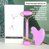 Darrahopens Health & Beauty > Shaving & Hair Removal > Shaving & Grooming Purple Dual-Head Resin Facial Roller and Heart-Shaped Gua Sha Set for Home SPA Skincare and Face Neck Massage
