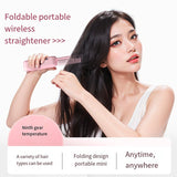 Darrahopens Health & Beauty > Shaving & Hair Removal > Shaving & Grooming Purple Portable Foldable Cordless Hair Straightener Comb - 2-in-1 Ionic Styling for Smooth, Frizz-Free Hair