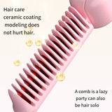 Darrahopens Health & Beauty > Shaving & Hair Removal > Shaving & Grooming Purple Portable Foldable Cordless Hair Straightener Comb - 2-in-1 Ionic Styling for Smooth, Frizz-Free Hair