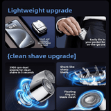 Darrahopens Health & Beauty > Shaving & Hair Removal > Shaving & Grooming Silver Mini Electric Shaver with Dual Floating Heads Magnetic Suction and IPX5 Waterproofing for Men Travel Grooming Compact Rechargeable Razor AU Stock