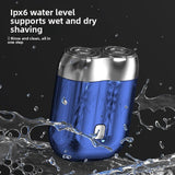 Darrahopens Health & Beauty > Shaving & Hair Removal > Shaving & Grooming Silver Portable Mini Electric Shaver with Dual Floating Heads IPX6 Waterproof Rechargeable Travel Razor for Men for Grooming and Business Trips