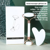 Darrahopens Health & Beauty > Shaving & Hair Removal > Shaving & Grooming White Dual-Head Resin Facial Roller and Heart-Shaped Gua Sha Set for Home SPA Skincare and Face Neck Massage