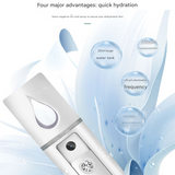 Darrahopens Health & Beauty > Shaving & Hair Removal > Shaving & Grooming White Portable Nano Facial Mister - 20mL USB Rechargeable Hydrating Sprayer for Face & Skin