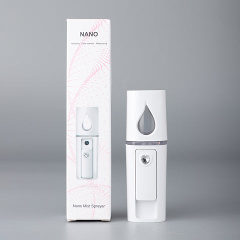 Darrahopens Health & Beauty > Shaving & Hair Removal > Shaving & Grooming White Portable Nano Facial Mister - 20mL USB Rechargeable Hydrating Sprayer for Face & Skin