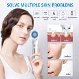 Darrahopens Health & Beauty > Skincare > Facial Cleansers Multifunctional Electric Facial Cleanser - 6-in-1 Electric Facial Cleanser - Home Beauty Device - IPX7 Waterproof - 5 Brush Heads - Hot Compress Facial Cleanser