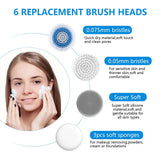 Darrahopens Health & Beauty > Skincare > Facial Cleansers Multifunctional Electric Facial Cleanser - 6-in-1 Electric Facial Cleanser - Home Beauty Device - IPX7 Waterproof - 5 Brush Heads - Hot Compress Facial Cleanser