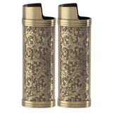 Darrahopens Health & Beauty > Skincare > Facial Lotions & Moisturisers 2PCS Lighter Case Cover Vintage Style Floral Stamped Zinc Alloy Shell for Lighter Protection Bronze In Australia - Darrahopens