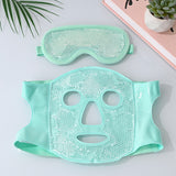 Darrahopens Health & Beauty > Skincare > Skincare Masks & Peels Green Reusable Cooling Gel Bead Face Mask and Eye Mask Set - Soothing Therapy for Puffy Eyes, Headaches and Facial Relaxation