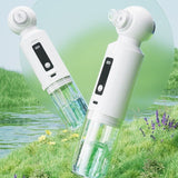 Darrahopens Health & Beauty > Skincare > Skincare Masks & Peels White Heated Micro-Bubble Blackhead Remover Vacuum Pore Cleaner - 46C Hot Compress Electric Water Cycle Facial Cleansing Device with 6 Suction Heads 3 Modes