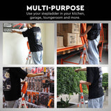 Darrahopens Home & Garden 3 Step Ladder Multi Purpose Household Office Foldable Non Slip Aluminium[