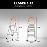 Darrahopens Home & Garden 3 Step Ladder Multi Purpose Household Office Foldable Non Slip Aluminium[