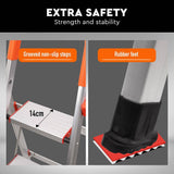 Darrahopens Home & Garden 3 Step Ladder Multi Purpose Household Office Foldable Non Slip Aluminium[