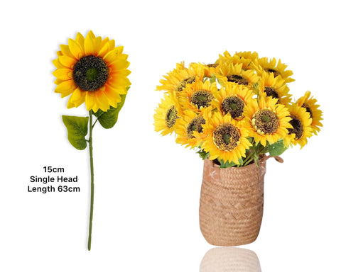 Darrahopens Home & Garden > Artificial Plants > Artifical Flowers & Plants bulk 24 Artificial Sunflower Single Head 63cm