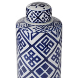 Darrahopens Home & Garden > Artificial Plants > Artifical Flowers & Plants Valora Blue & White Cylinder Jar 35cm
