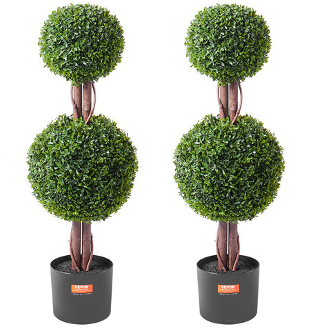 Darrahopens Home & Garden > Artificial Plants > Artifical Flowers & Plants VEVOR 2 Pack 91.4cm Artificial Boxwood Topiary Tree Faux Plant UV Decor In/Outdoor