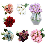 Darrahopens Home & Garden > Artificial Plants > Artificial Flowers & Plants 12 Heads Silk Rose Artificial Flowers Fake Bouquet - modena