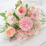 Darrahopens Home & Garden > Artificial Plants > Artificial Flowers & Plants Artificial Flowers - Plastic Flower Arrangements - Valentine's Day Decorations - Sustainable Home Decor for Weddings, Living Rooms and Dining Tables (Pink)
