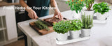 Darrahopens Home & Garden > Artificial Plants > Artificial Flowers & Plants Herb Garden Planter Indoor Kit – 6 Metal Pots with 2 Trays for Windowsill & Kitchen Counter – Modern Decorative Indoor Planters for Herbs, Succulents & Small Plants, White