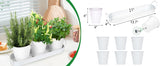 Darrahopens Home & Garden > Artificial Plants > Artificial Flowers & Plants Herb Garden Planter Indoor Kit – 6 Metal Pots with 2 Trays for Windowsill & Kitchen Counter – Modern Decorative Indoor Planters for Herbs, Succulents & Small Plants, White