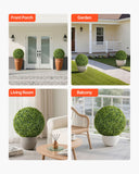 Darrahopens Home & Garden > Artificial Plants > Artificial Flowers & Plants VEVOR Artificial Topiary Ball, 584mm Faux Boxwood Plant Balls, Fake Silk Tree Look Real, Easy Assembly for Decor Front Porch Outdoor Patio Garden Balcony Backyard and Indoor Home Wedding, Green