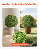 Darrahopens Home & Garden > Artificial Plants > Artificial Flowers & Plants VEVOR Artificial Topiary Ball, 584mm Faux Boxwood Plant Balls, Fake Silk Tree Look Real, Easy Assembly for Decor Front Porch Outdoor Patio Garden Balcony Backyard and Indoor Home Wedding, Green