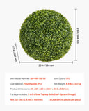 Darrahopens Home & Garden > Artificial Plants > Artificial Flowers & Plants VEVOR Artificial Topiary Ball, 584mm Faux Boxwood Plant Balls, Fake Silk Tree Look Real, Easy Assembly for Decor Front Porch Outdoor Patio Garden Balcony Backyard and Indoor Home Wedding, Green